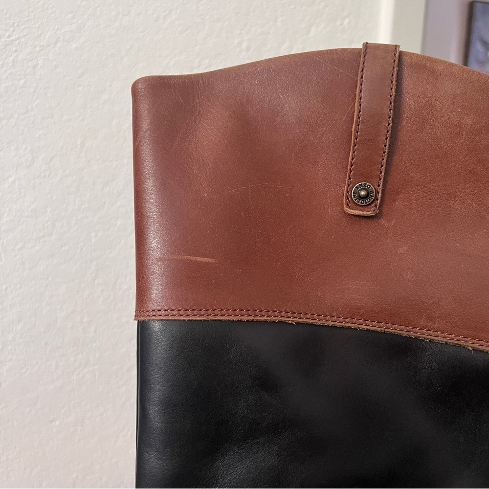 Enzo Angiolini Ellerby Riding Boots Leather Black & Brown Size 7.5 Equestrian - Picture 15 of 16